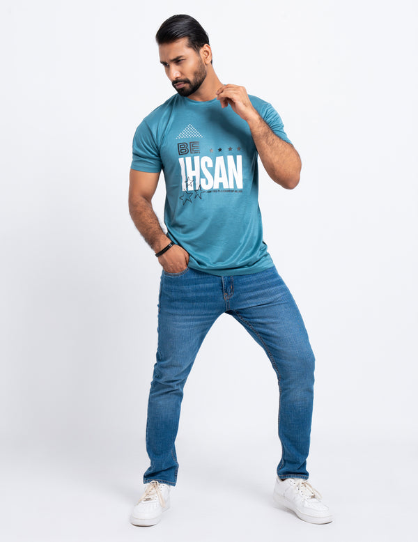 "BE IHSAN" - Modern Short Sleeve Crew Neck T-Shirt
