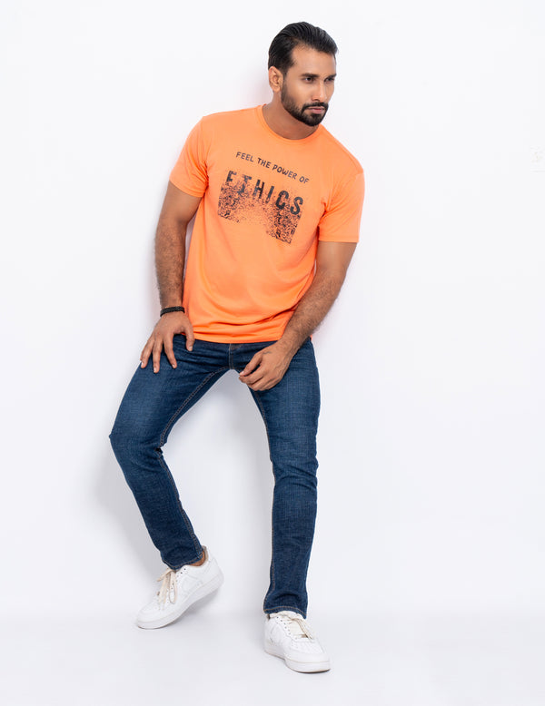 "Feel The Power of Ethics" - Modern Short Sleeve Crew Neck T-Shirt