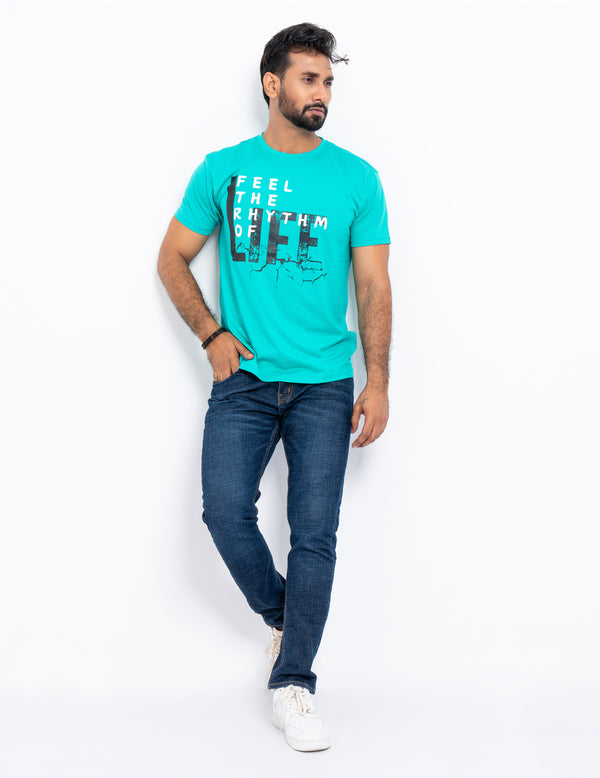 "Feel The Rhythm of Life" - Modern Short Sleeve Crew Neck T-Shirt