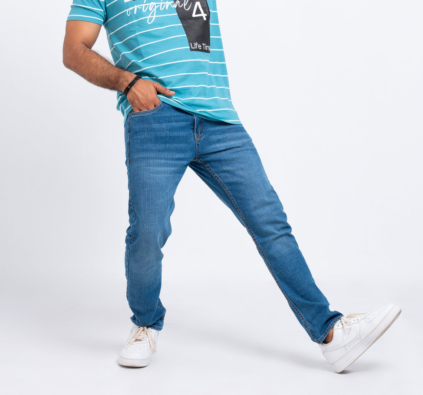 Men's Slim Fit Denim Pant - Mid Blue