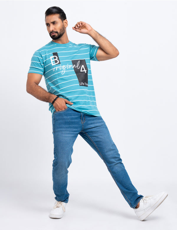 "B Original 4 Life Time" - Modern Short Sleeve Crew Neck T-Shirt