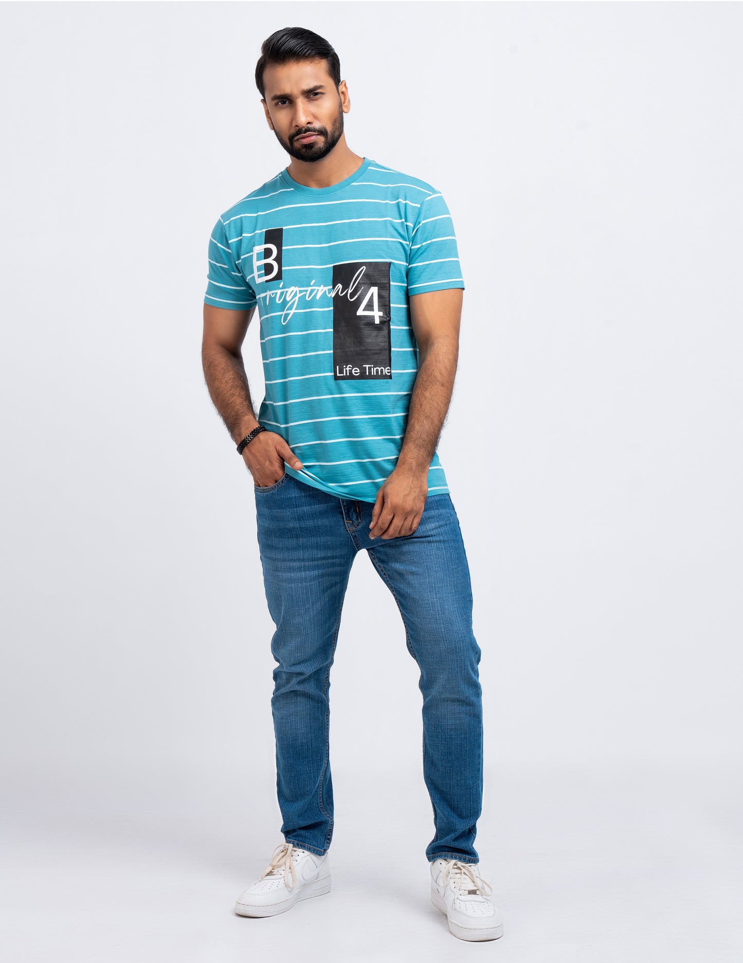 "B Original 4 Life Time" - Modern Short Sleeve Crew Neck T-Shirt