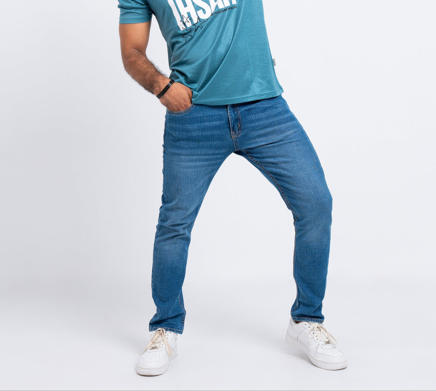 Men's Slim Fit Denim Pant - Mid Blue