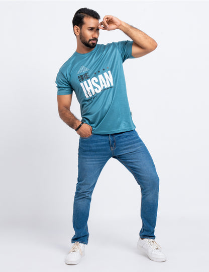 "BE IHSAN" - Modern Short Sleeve Crew Neck T-Shirt