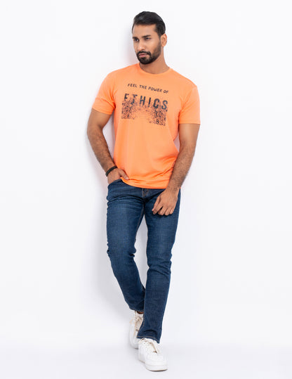 "Feel The Power of Ethics" - Modern Short Sleeve Crew Neck T-Shirt