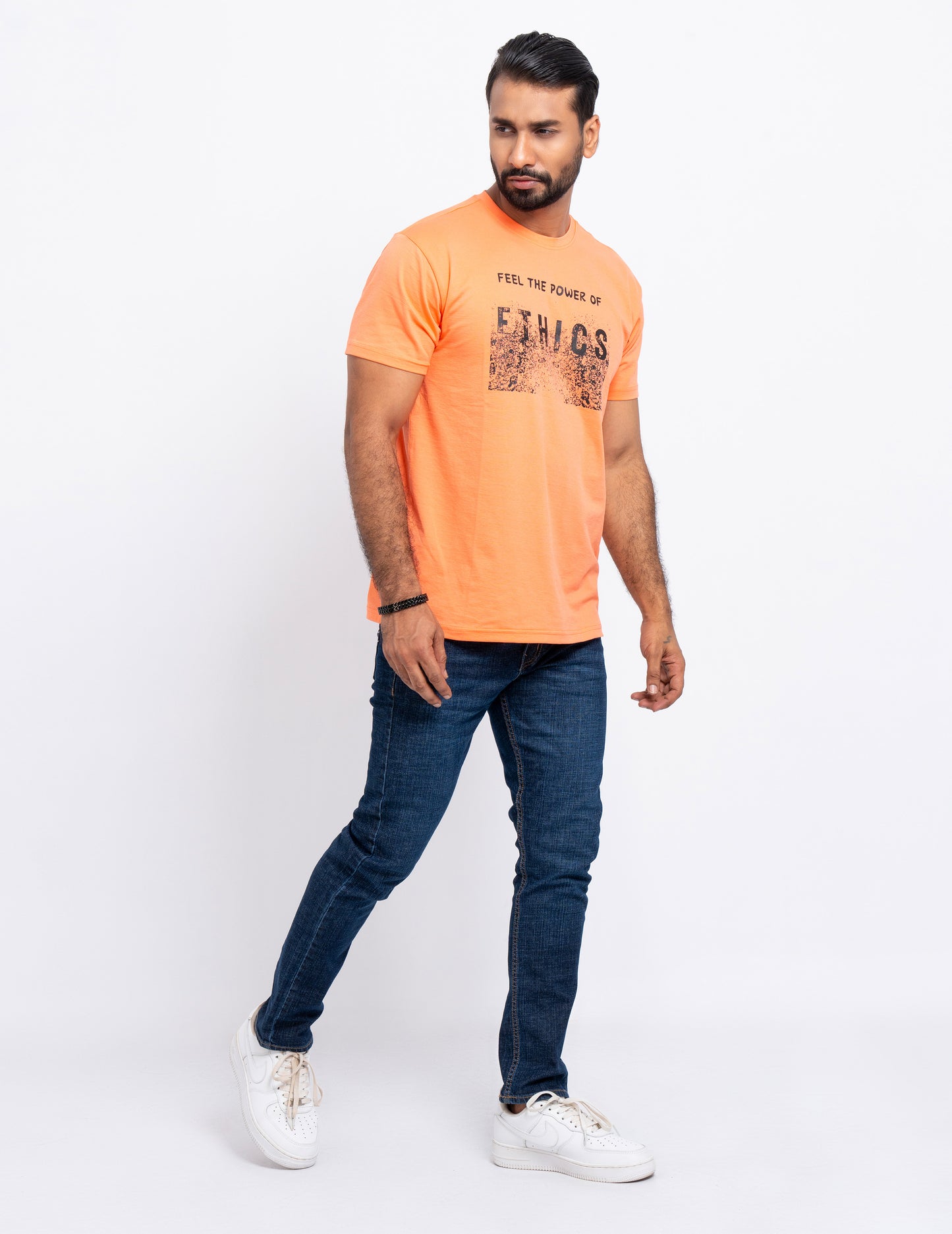 "Feel The Power of Ethics" - Modern Short Sleeve Crew Neck T-Shirt