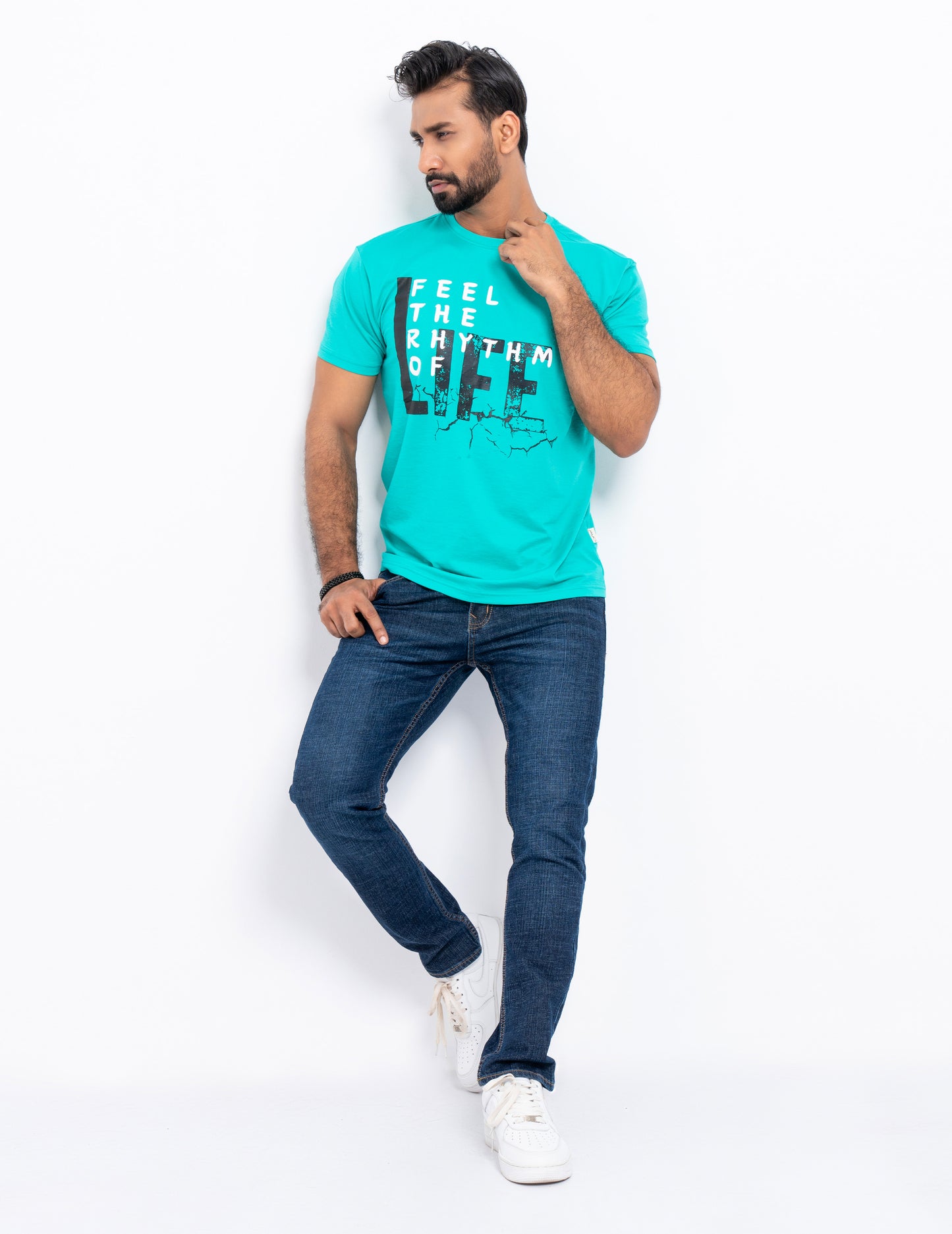 "Feel The Rhythm of Life" - Modern Short Sleeve Crew Neck T-Shirt
