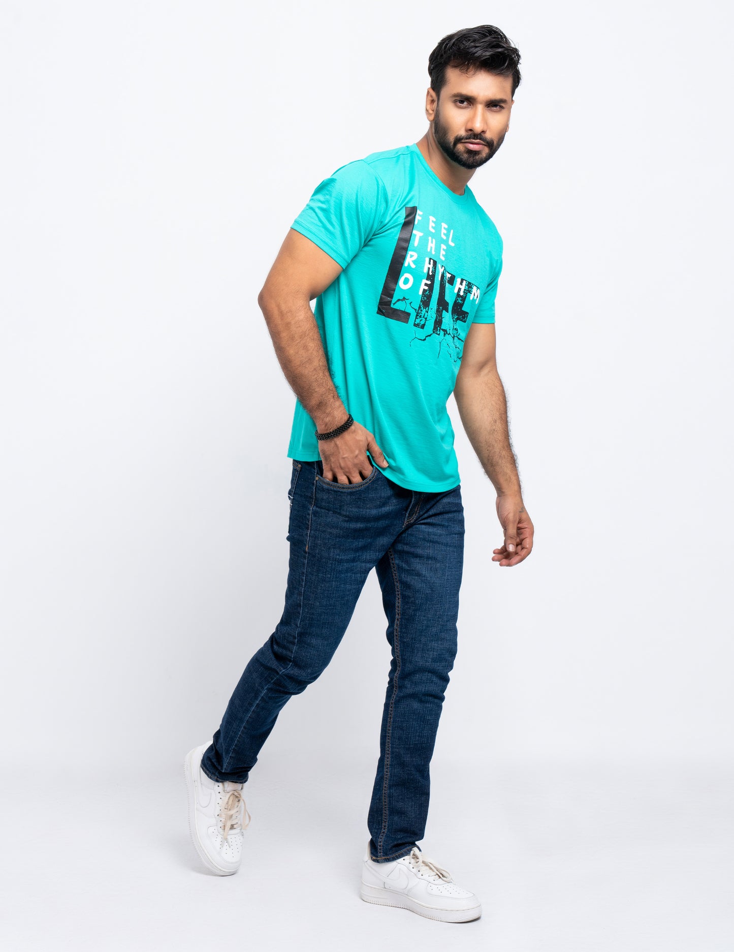 "Feel The Rhythm of Life" - Modern Short Sleeve Crew Neck T-Shirt