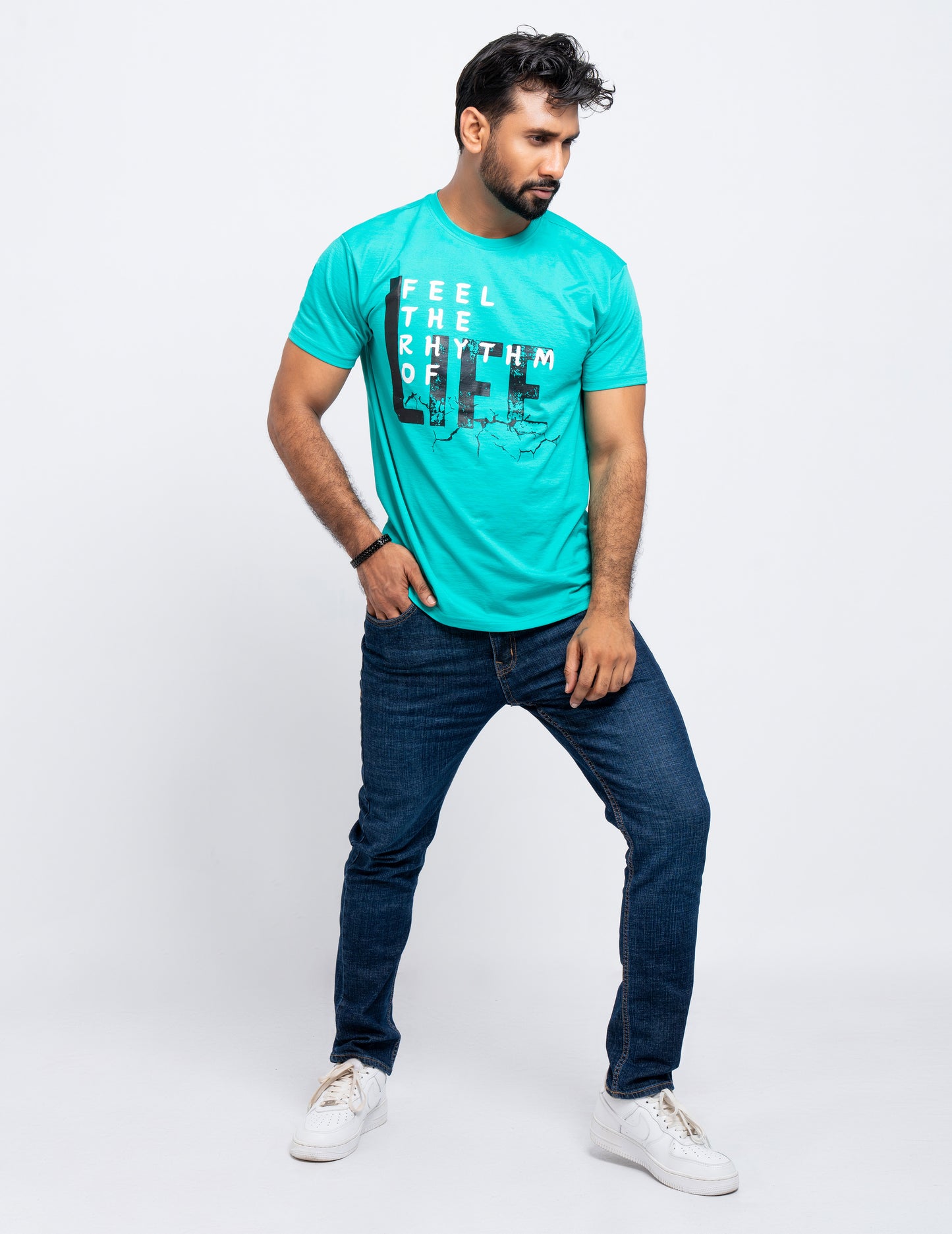 "Feel The Rhythm of Life" - Modern Short Sleeve Crew Neck T-Shirt