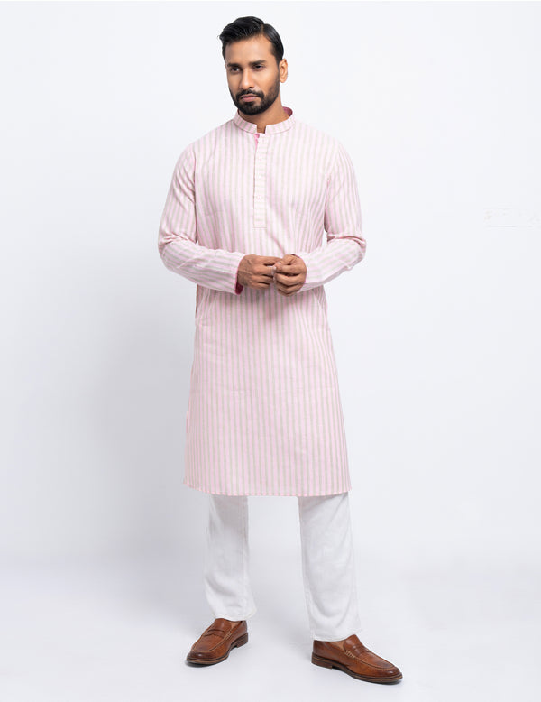 Premium Panjabi - Pink Stripe