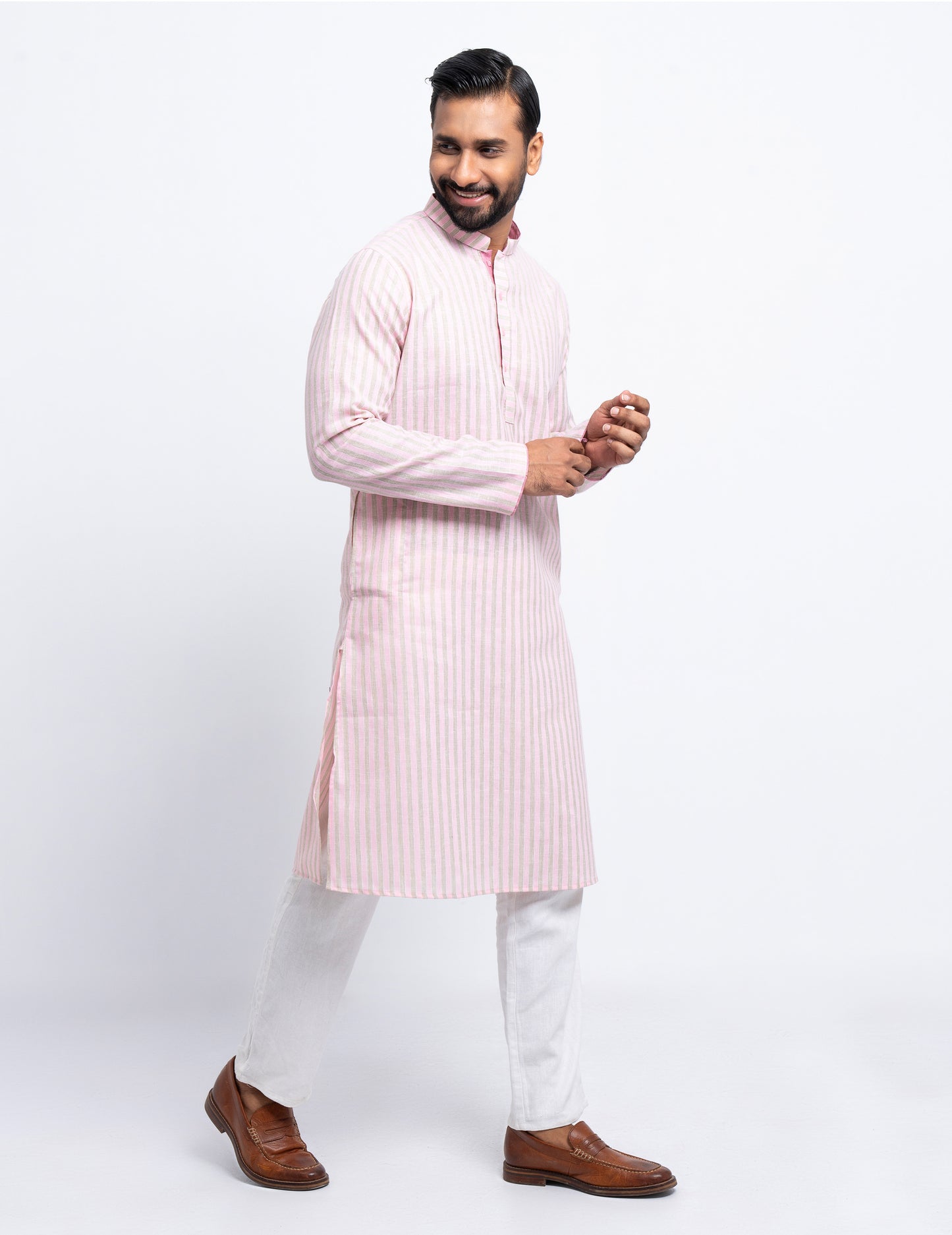 Premium Panjabi - Pink Stripe