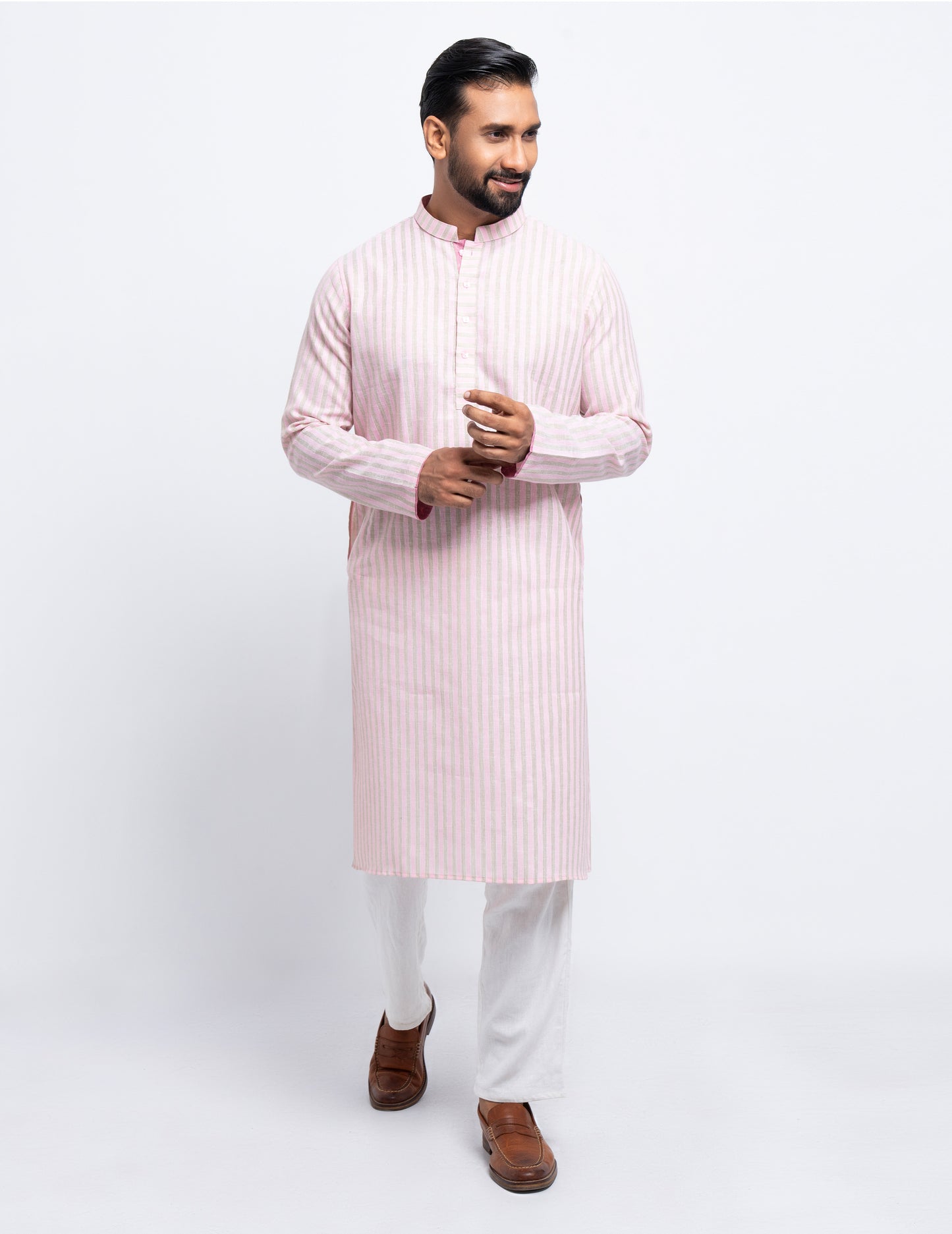 Premium Panjabi - Pink Stripe