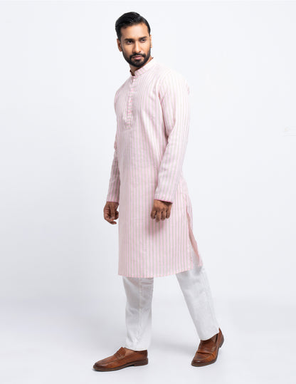 Premium Panjabi - Pink Stripe