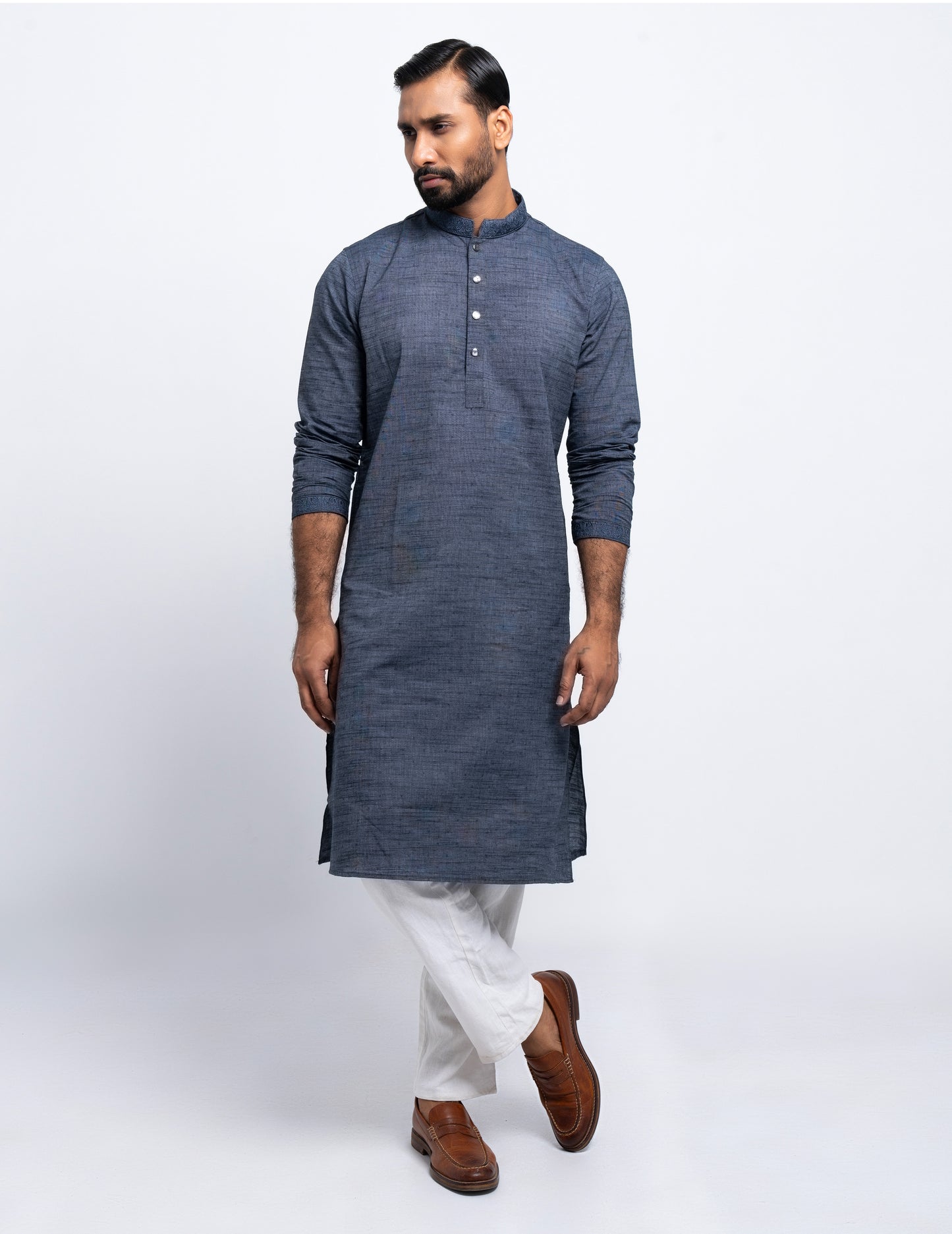 Premium Panjabi - Dark Ash Slub