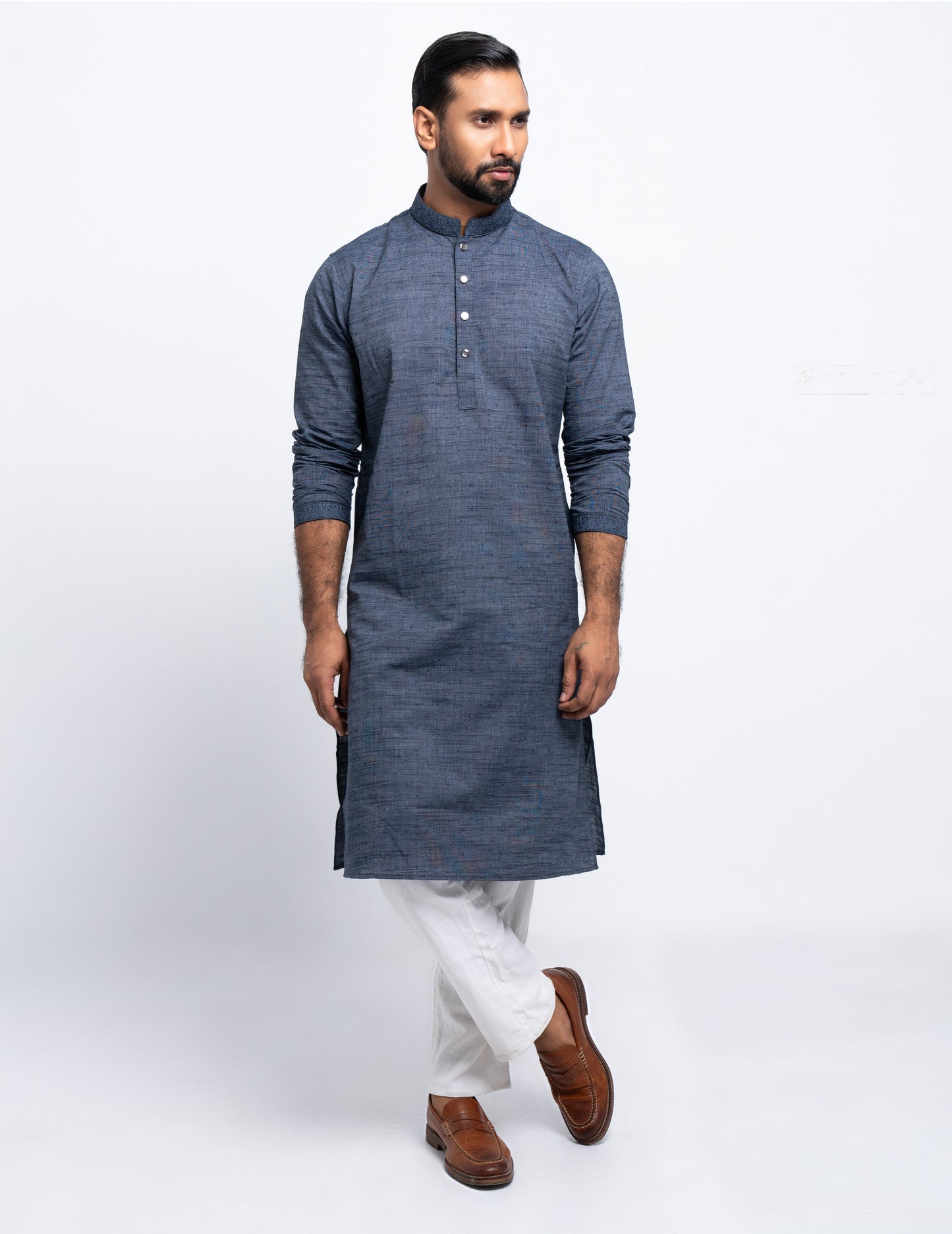 Premium Panjabi - Dark Ash Slub