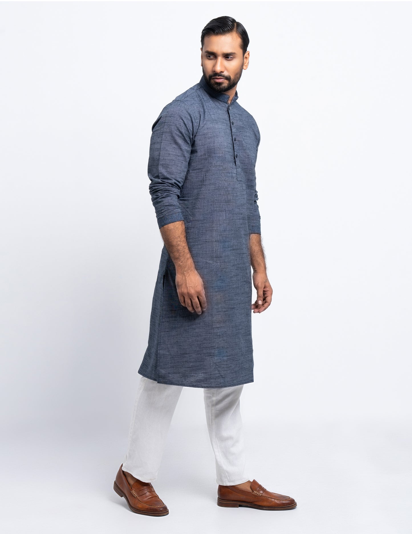Premium Panjabi - Dark Ash Slub