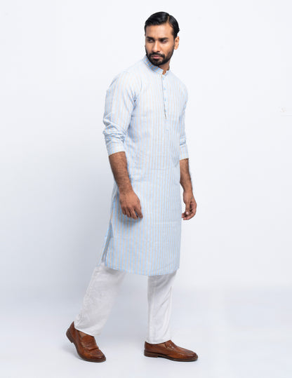 Premium Panjabi - Sky Stripe