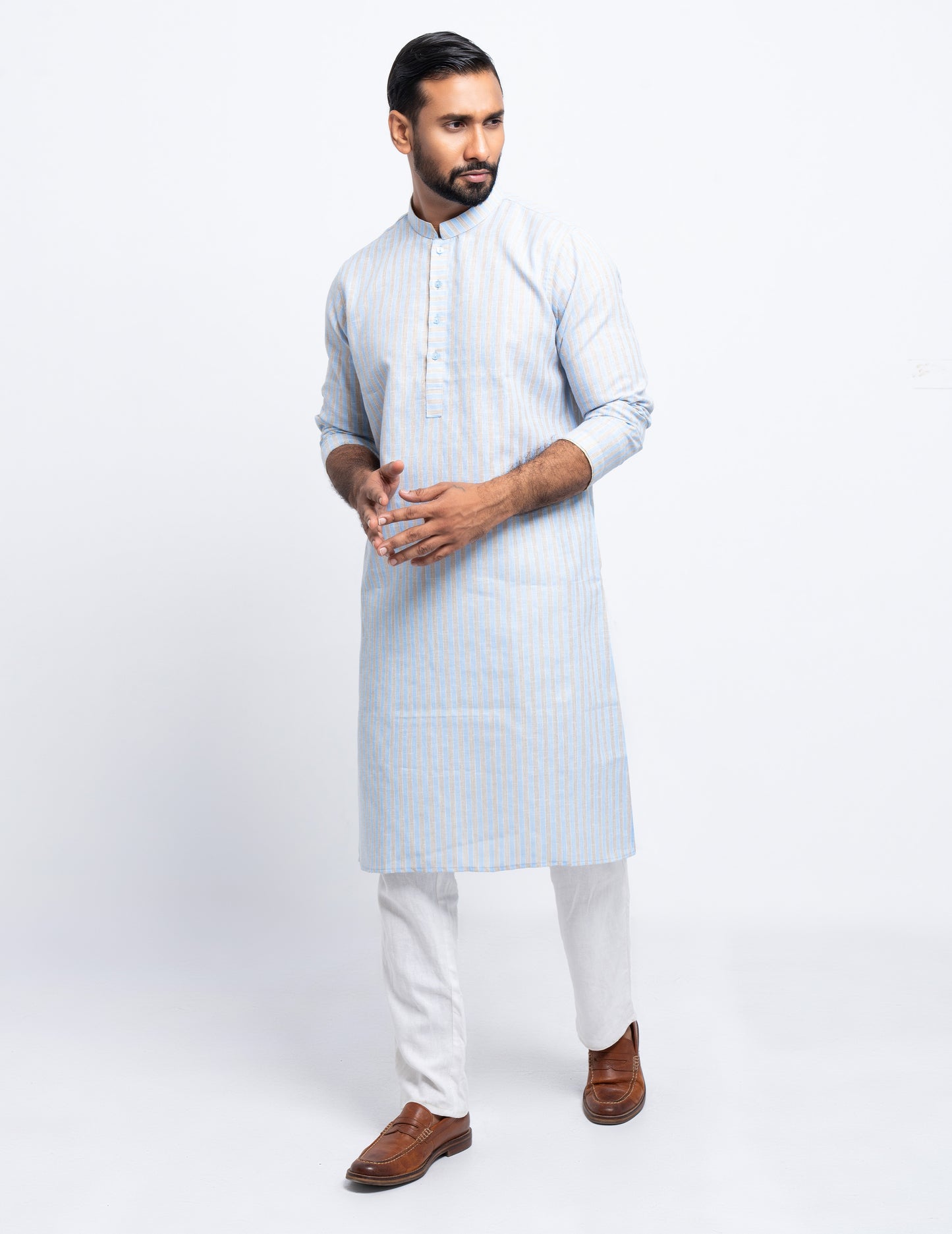 Premium Panjabi - Sky Stripe