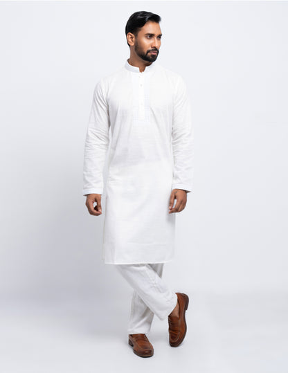 Luxury Panjabi - White Slub