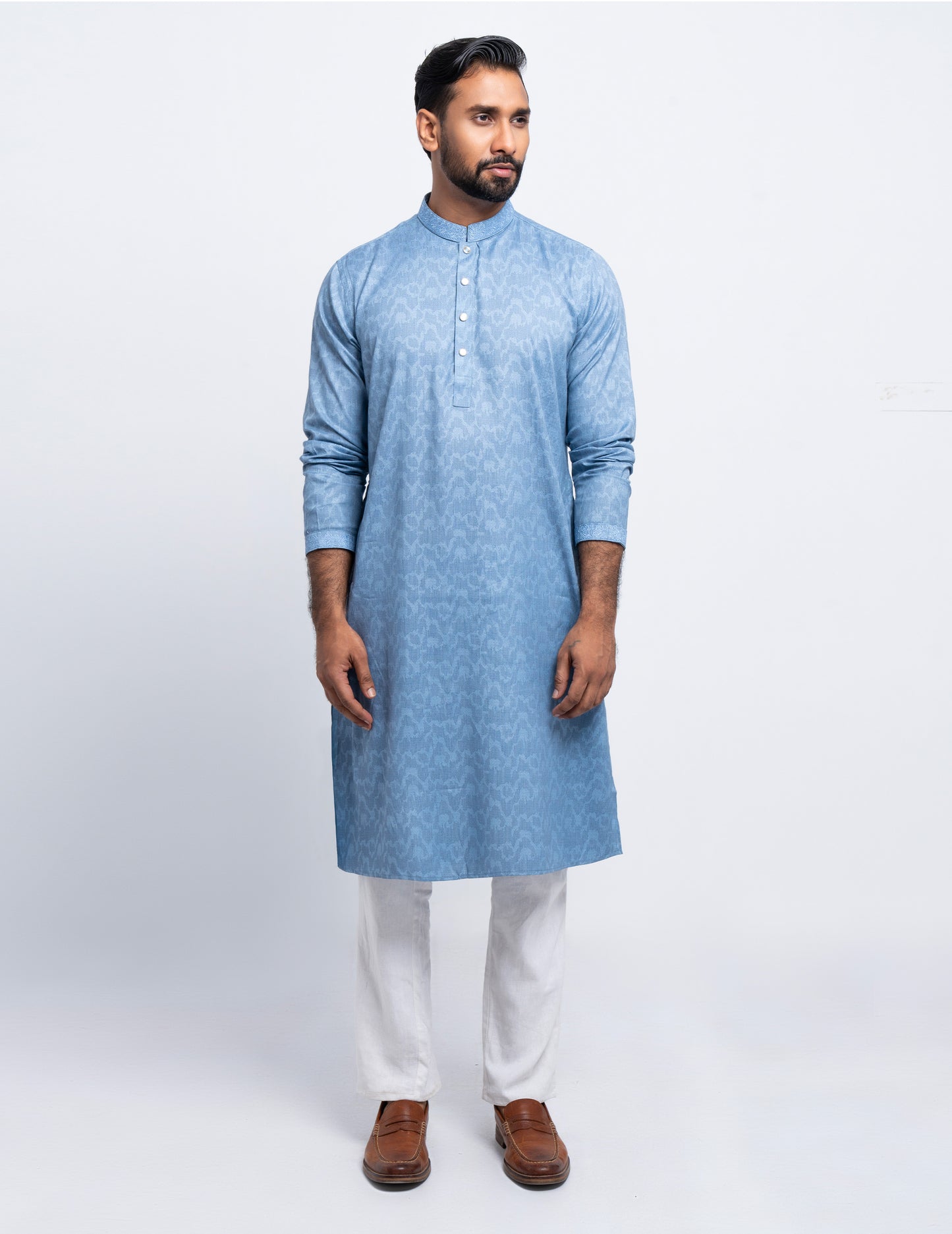 Premium Panjabi - Ash (Print)