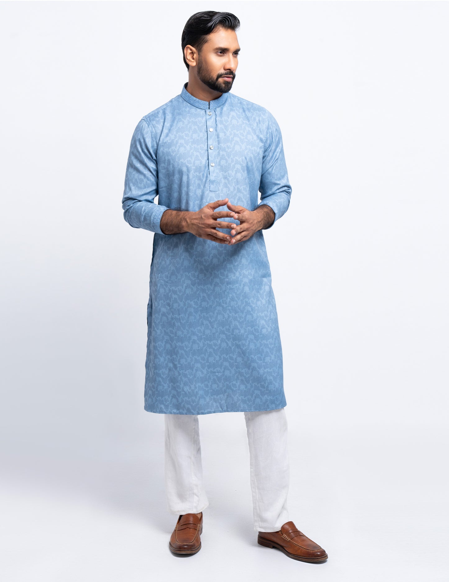 Premium Panjabi - Ash (Print)