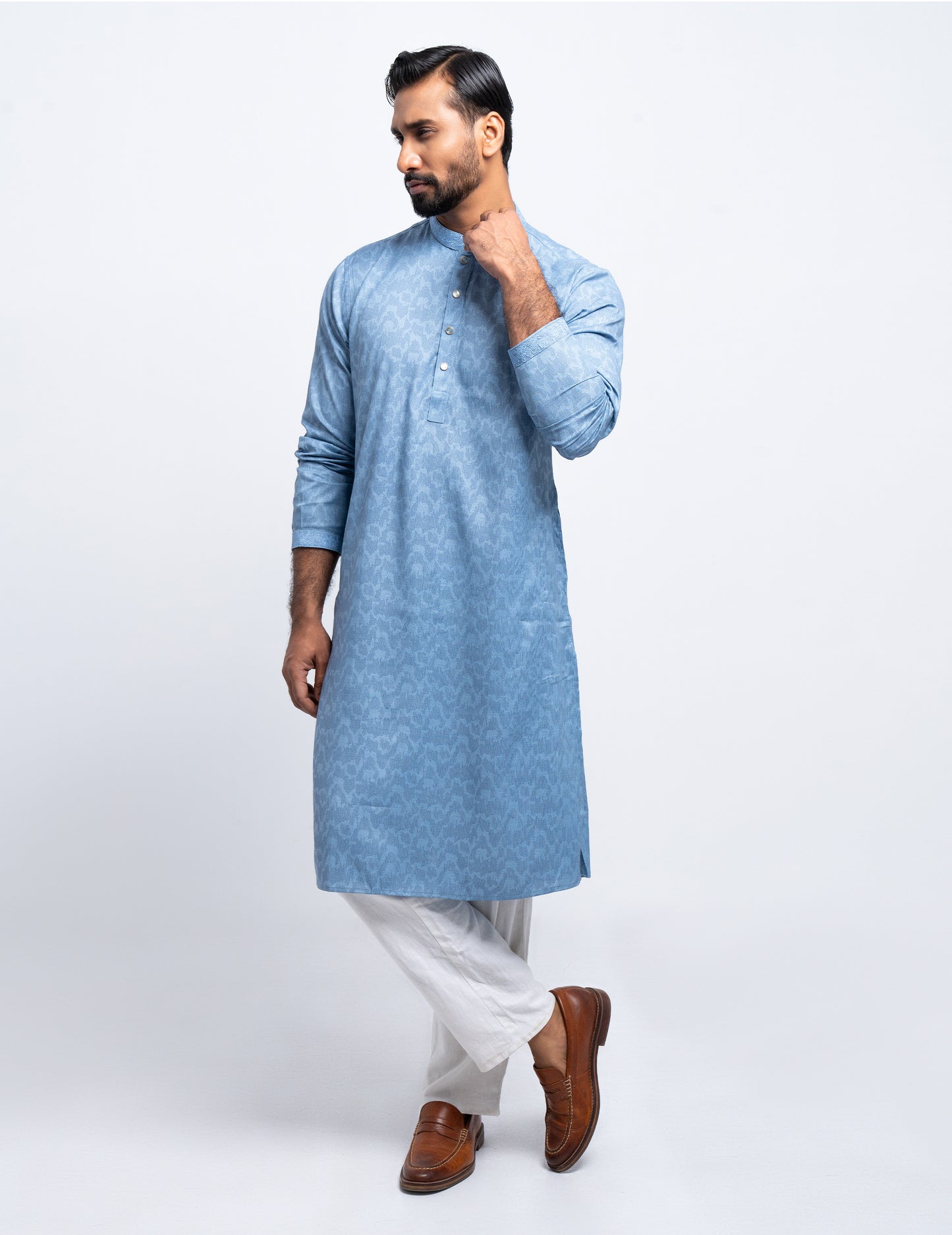 Premium Panjabi - Ash (Print)