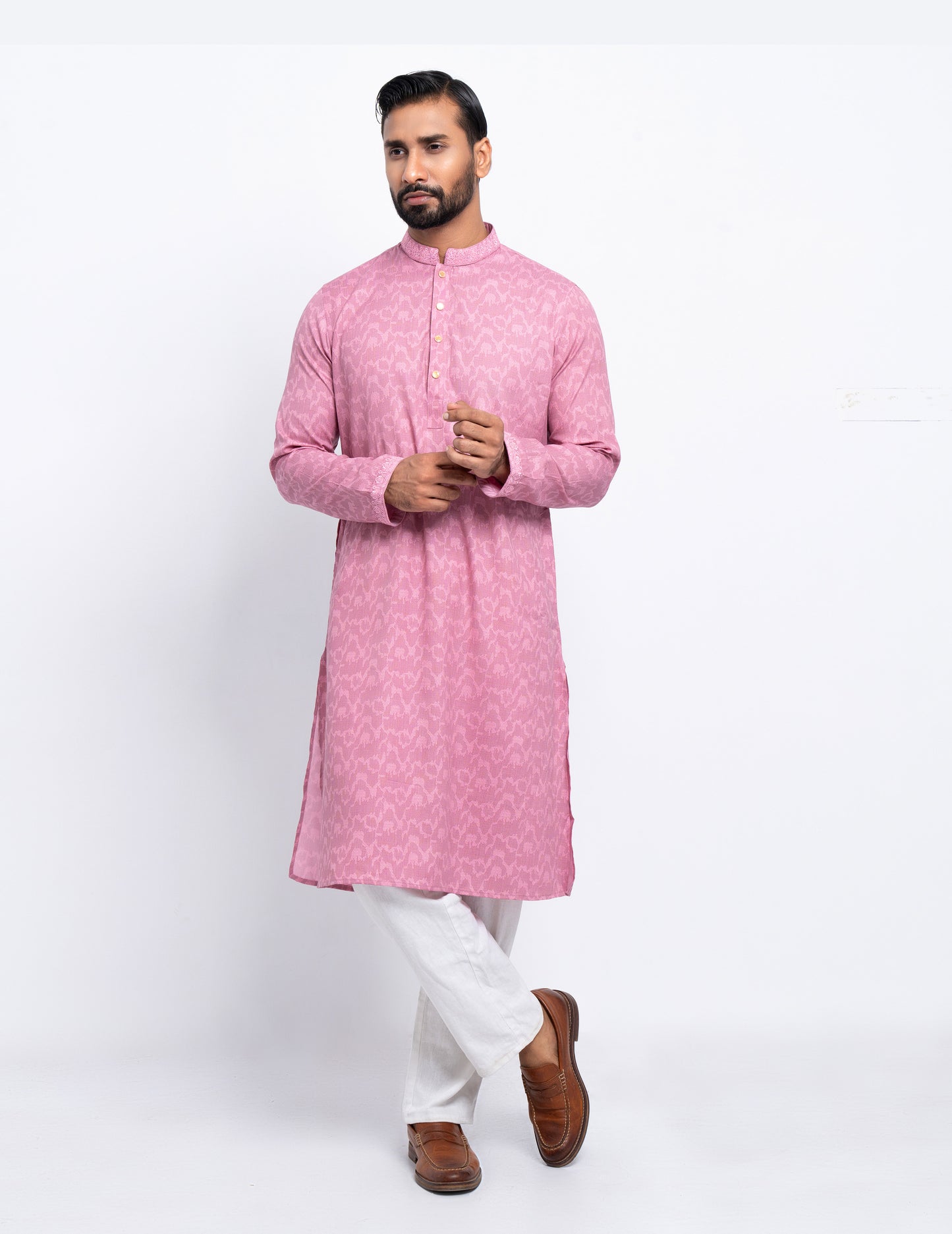 Premium Panjabi - Pink (Print)