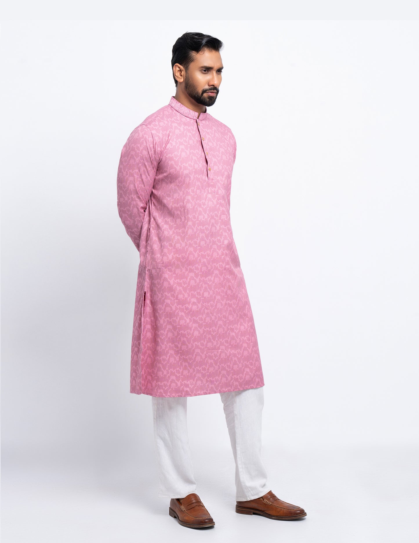 Premium Panjabi - Pink (Print)