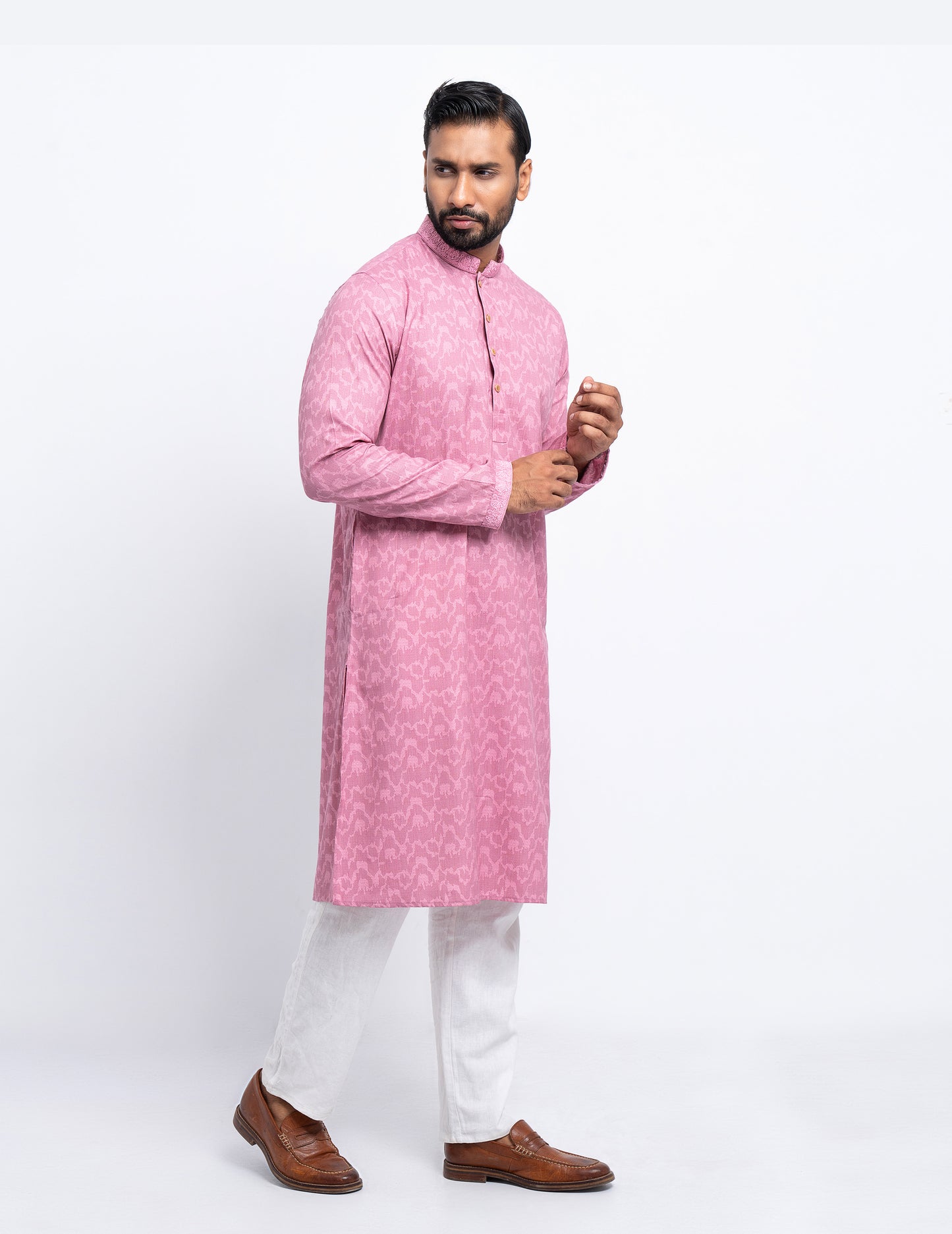 Premium Panjabi - Pink (Print)