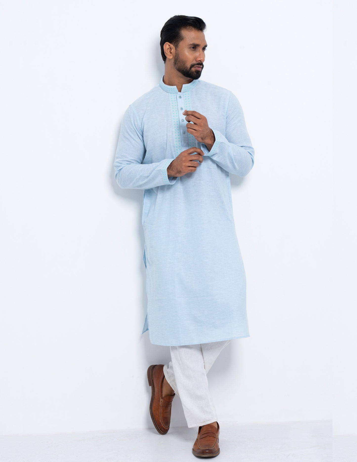 Luxury Panjabi - Sky Slub