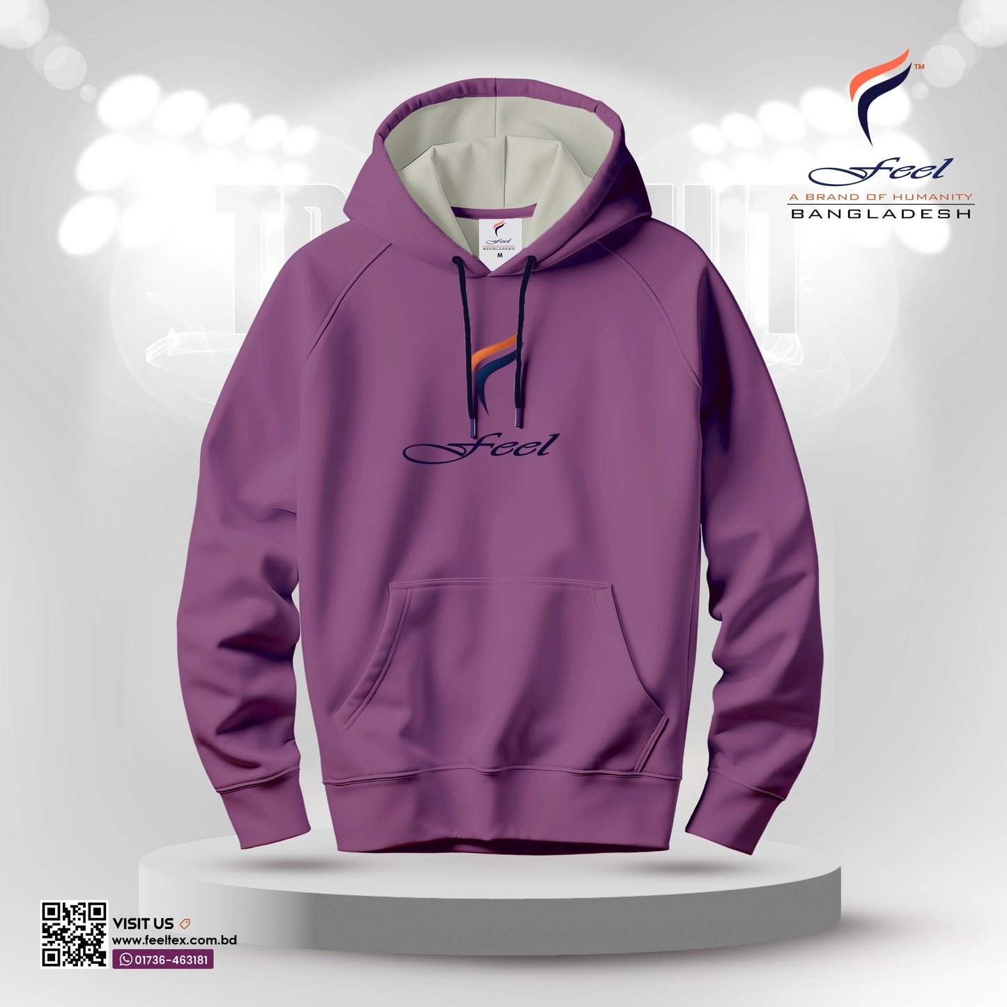 Modern Classic Comfort Hoodie - Maroon Marl