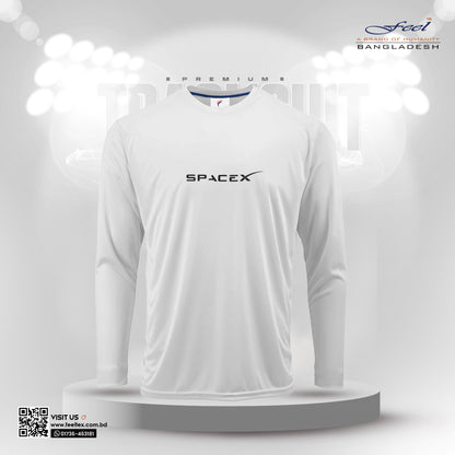 SpaceX - Long Sleeve Crew Neck T-Shirt - White