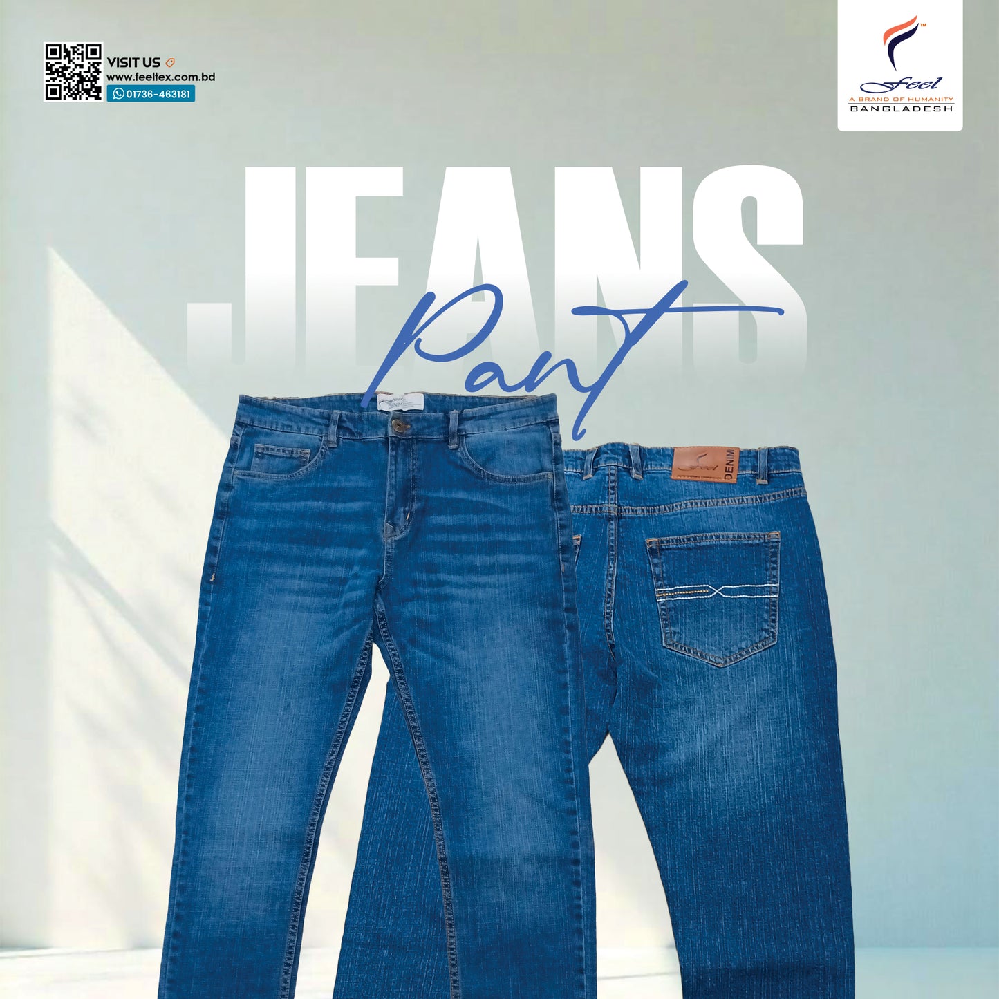 Men's Slim Fit Denim Pant - Mid Blue