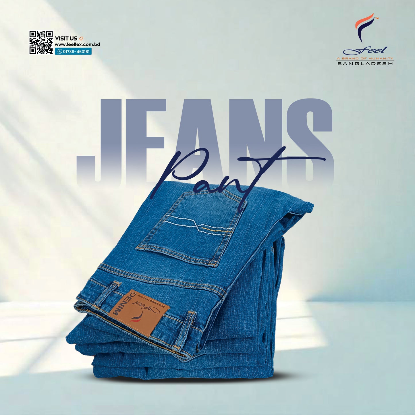 Men's Slim Fit Denim Pant - Mid Blue