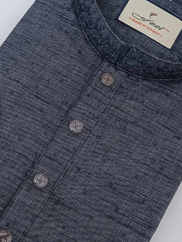 Premium Panjabi - Dark Ash Slub