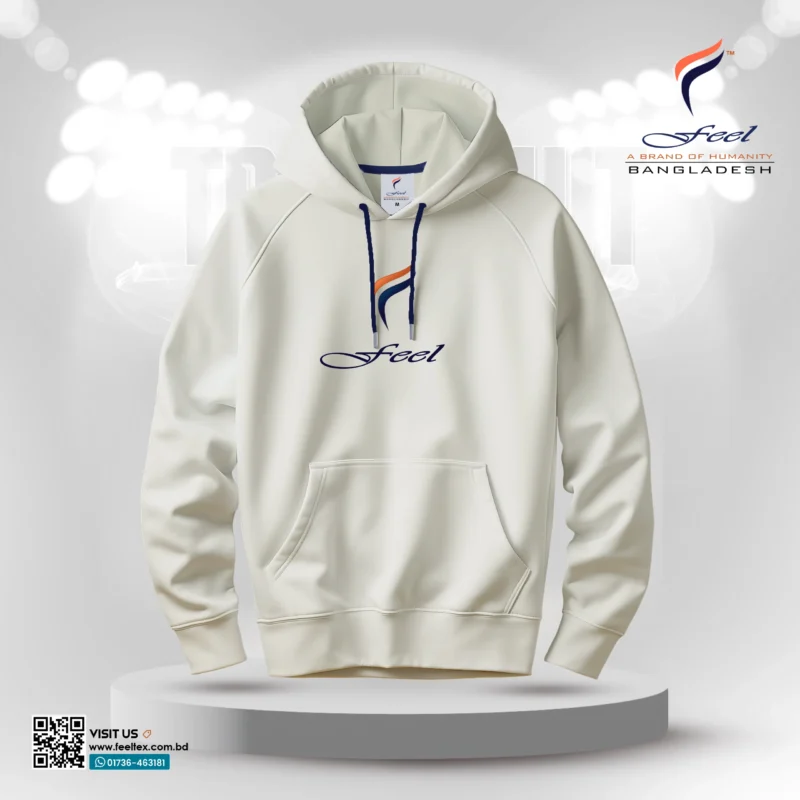 Home modern classic comfort hoodie light cream